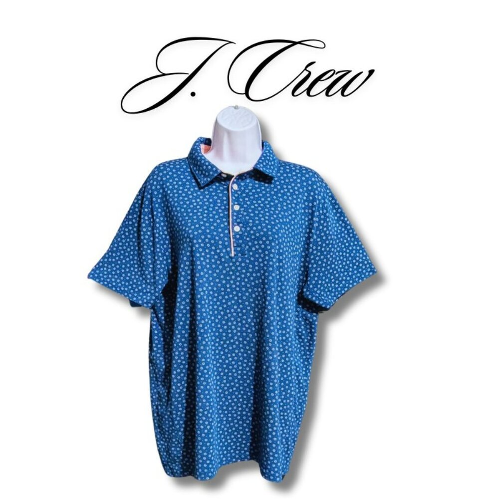 J.CREW PERFORMANCE TOP COZO ISLAND BLUE WITH SHELL PINK INTER TRIM  LIGHTWEIGHT - Picture 2 of 7